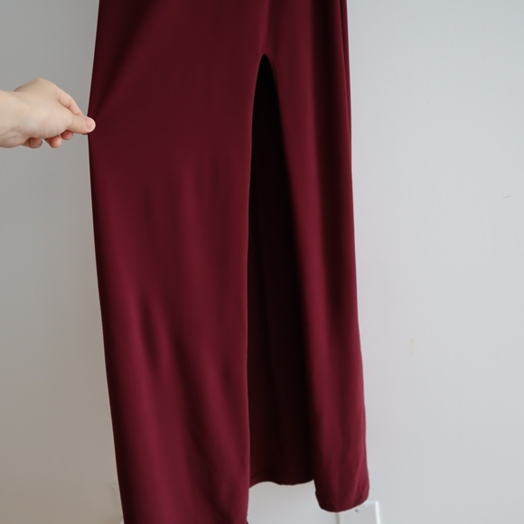 Le Chateau Front Slit Bodycon Maxi - Wine … - Picture 7 of 9